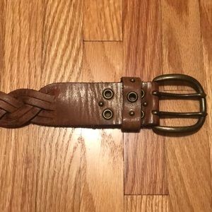 Brown Leather American Eagle Braided Belt
